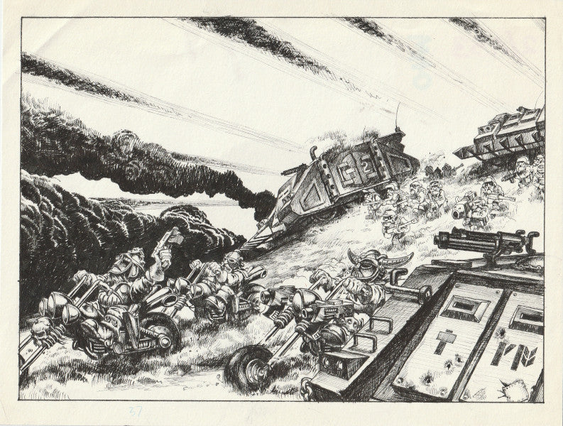 Warlord and Heathguard attack at the head of the Brotherhood